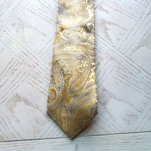 Gold Paisley Pattern Men's Tie